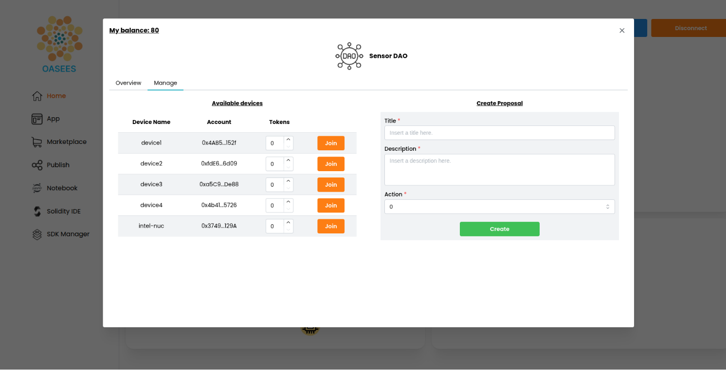 DAO Management Interface